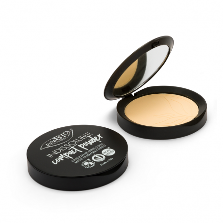 Puder Kompaktowy puroBIO Rozjaśniający – neutralizuje niedoskonałości, z lusterkiem